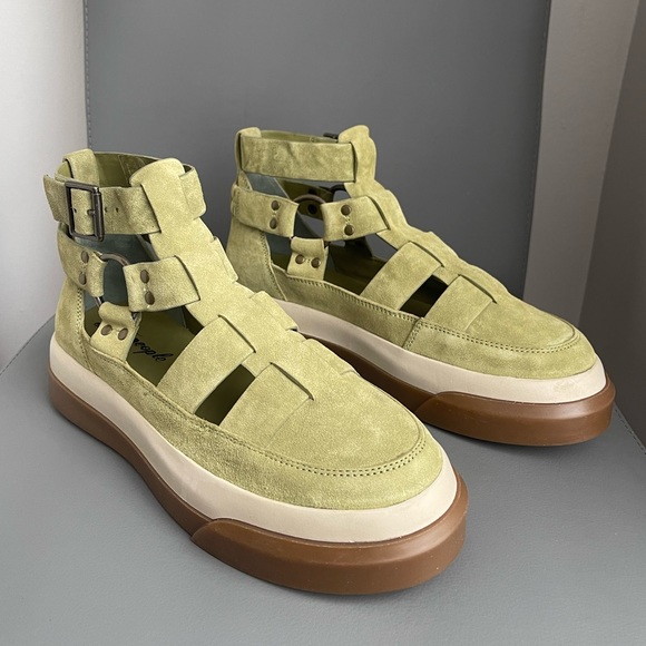 New Free People Bodhi Fisher Sneaker Olive Moss Size 10 - Picture 5 of 16